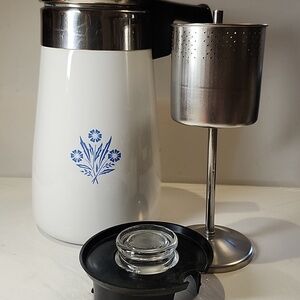 Vintage corningware blue cornflower percolator 9cup  pot